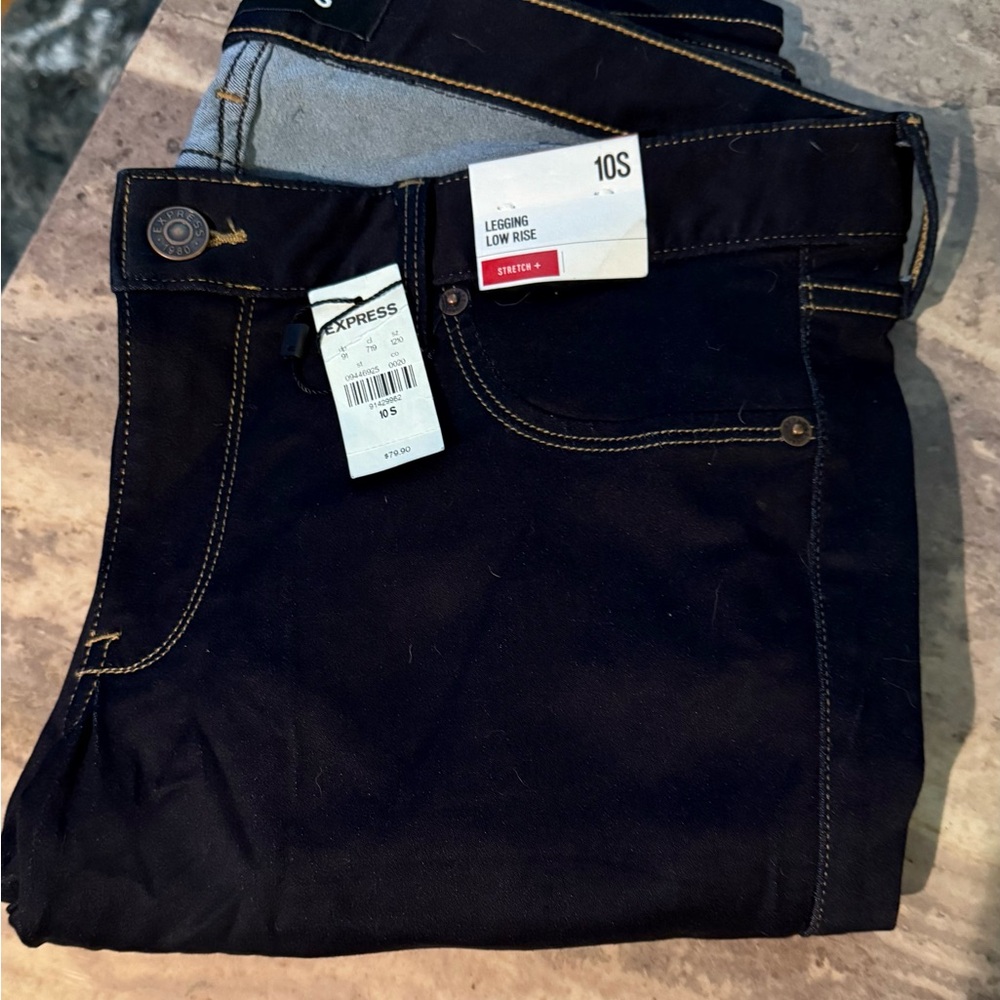Express Low Rise Legging Jeans - Dark Blue